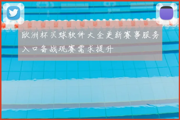 欧洲杯买球软件大全更新赛事服务入口备战观赛需求提升